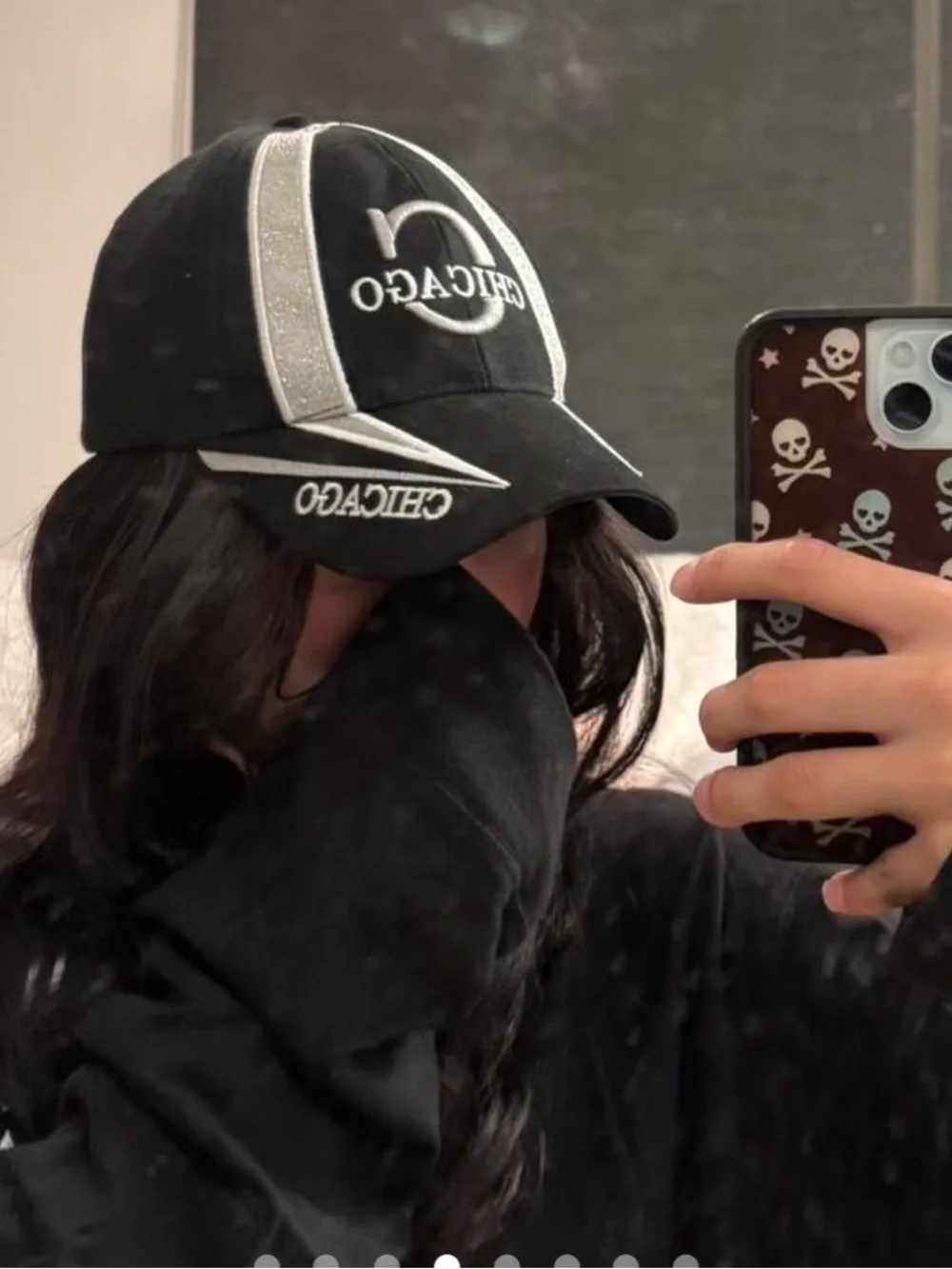 Chicago black baseball cap with silver accents (brand Parquet)